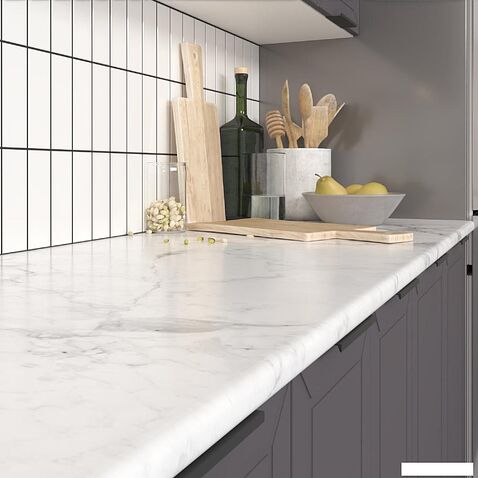 Готовая кухня Mio Tesoro Корнелия Ода-плюс 2.4 (графит/мрамор итальянский)