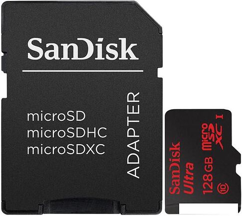 Карта памяти SanDisk Ultra microSDXC UHS-I (Class 10) 128GB (SDSDQUI-128G-G46)