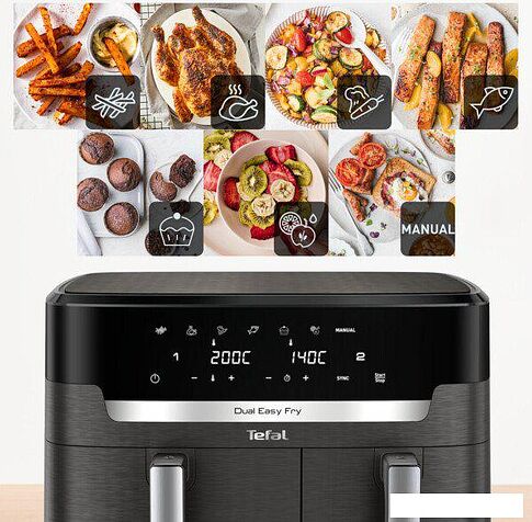 Аэрогриль (аэрофритюрница) Tefal Dual Easy Fry EY942BE0