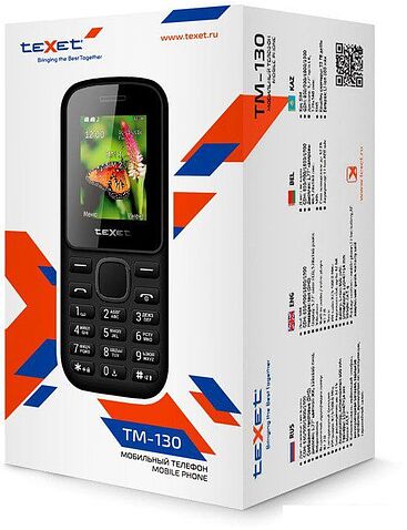 Мобильный телефон TeXet TM-130 (черный/красный)