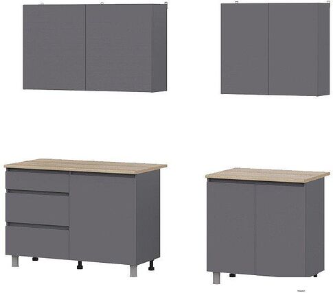 Готовая кухня Mio Tesoro Денвер 2.0м (графит серый/дуб сонома)