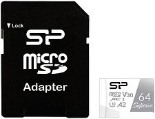 Карта памяти Silicon-Power Superior microSDXC SP064GBSTXDA2V20SP 64GB (с адаптером) Карта памяти Silicon-Power Superior microSDXC SP064GBSTXDA2V20SP 64GB (с адаптером)