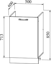 Шкаф напольный ДСВ Тренто СМ 500 левый (серый/белый)