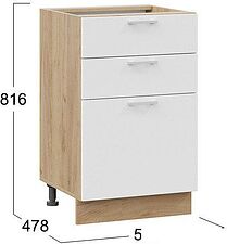 Шкаф напольный Трия Габриэлла 1Н5Я3 (дуб крафт золотой/сноу)