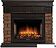 Портал Firelight Bricks Wood 30 (камень темный, шпон венге)