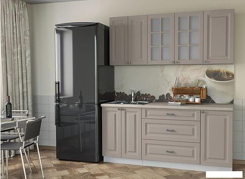 Кухня Интерлиния Мила Деко 1.8 Б (луна/травертин серый)