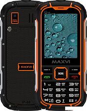 Телефон Maxvi R2 up (черный/оранжевый)