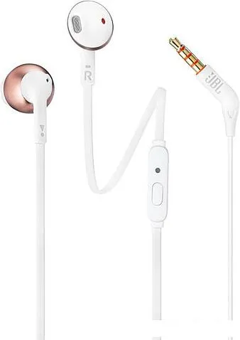 Наушники с микрофоном JBL T205 (розовое золото)