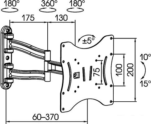 Кронштейн Kromax Techno-3 (черный)