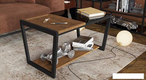 Журнальный столик Калифорния мебель Трисс (дуб американский/черный лакобель)