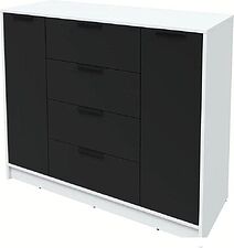 Тумба Интерлиния Концепт КТ-Т120 (черный/белый платинум)