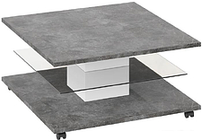 Журнальный столик Трия Diamond тип 1 (белый/ателье темный глянец)