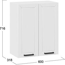 Шкаф навесной Трия Лорас 1В6 (белый/холст белый)
