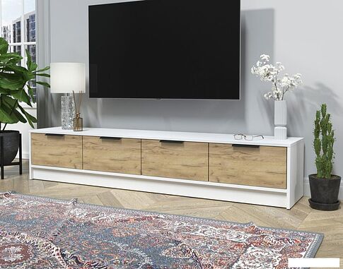 Тумба Интерлиния ТВ Концепт КТ-ТВ4-35 (дуб золотой/белый платинум)