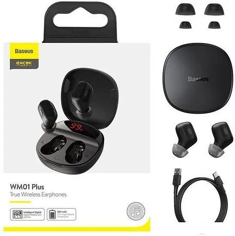Наушники Baseus Encok WM01 Plus DZ-TM1 (черный)