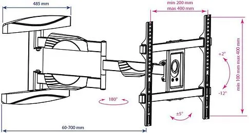 Кронштейн Kromax ATLANTIS-60 (черный)