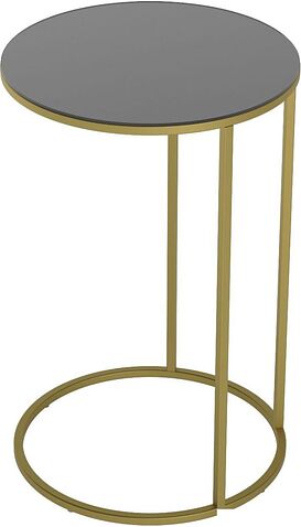 Журнальный столик Калифорния мебель Glass (черный лакобель/золотой)