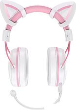 Наушники Onikuma X10 (белый/розовый, с ушками)