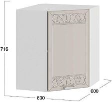 Шкаф навесной Трия Долорес 1В6У (белый/крем)