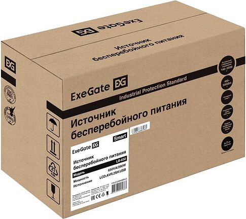 Источник бесперебойного питания ExeGate Smart LB-650.LCD.AVR.2SH.USB