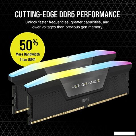 Оперативная память Corsair Vengeance RGB 2x16ГБ DDR5 6000 МГц CMH32GX5M2B6000C30
