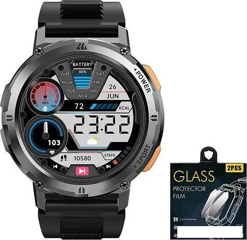 Умные часы Kospet Tank T2 (серебристый, с силиконовым ремешком)