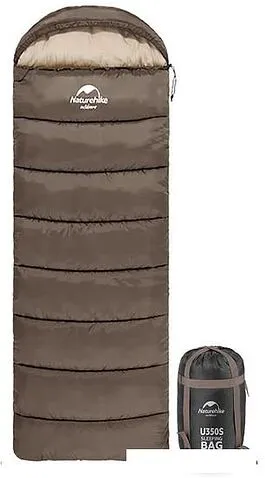 Спальный мешок Naturehike U350 NH20MSD07 (правая молния, коричневый)