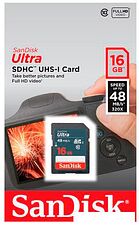 Карта памяти SanDisk Ultra SDHC Class10 16GB [SDSDUNB-016G-GN3IN]