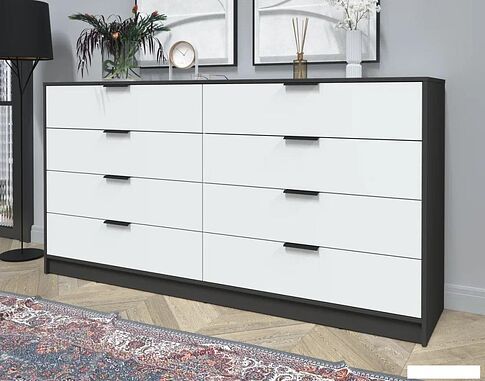 Комод Интерлиния Концепт КТ-К197 (белый платинум/антрацит)