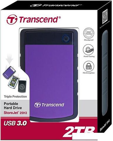 Внешний накопитель Transcend StoreJet 25H3P 2TB (TS2TSJ25H3P)