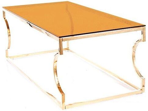 Журнальный столик Signal Kenzo A (дымчатый янтарь/золотой)