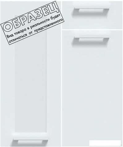 Готовая кухня Интерлиния Мила Gloss 1.88x3.4 правая (белый софт/керамика/травертин серый)