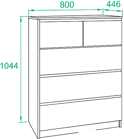 Комод Сокол Т-5Р (дуб сонома/белый)