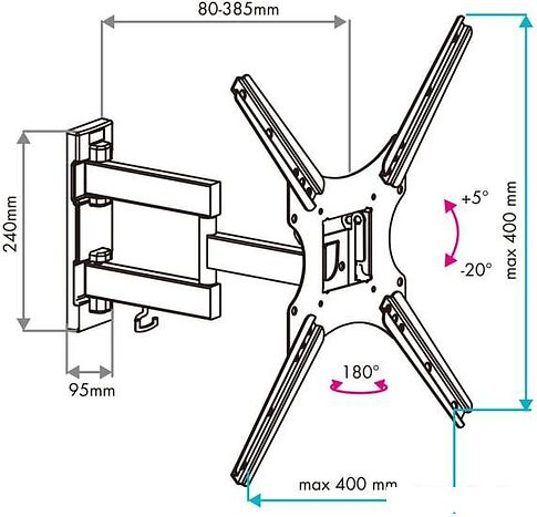 Кронштейн VLK TRENTO-17 (черный)