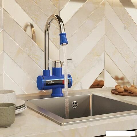 Проточный электрический водонагреватель-кран Mixline WH-003 (синий)