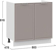 Шкаф напольный Трия Белладжио 1Н8М (белый/софт капучино)