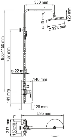 Душевая система Wasserkraft A16601