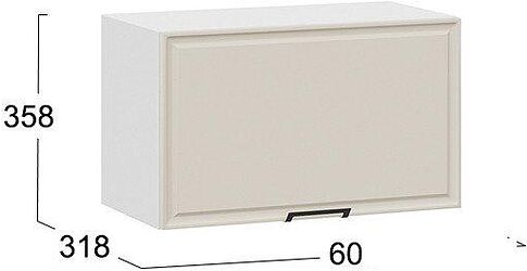 Шкаф навесной Трия Белладжио 1В6Г (белый/софт панакота)