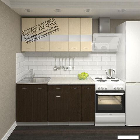 Кухня Кортекс-мебель Корнелия Экстра 1.5м (дуб сонома/венге/королевский опал)