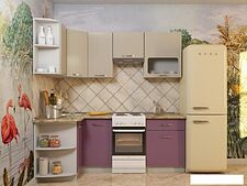 Готовая кухня ВерсоМебель Эко-5 1.2x2.1 левая (латте/бежевый) Готовая кухня ВерсоМебель Эко-5 1.2x2.1 левая (латте/бежевый)