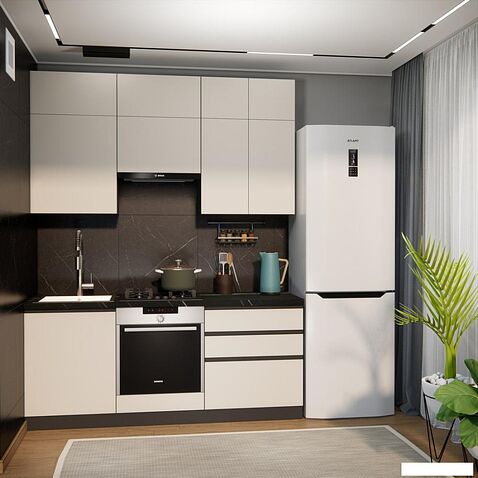 Готовая кухня ВерсоМебель Эко Премиум 2.0 (кашемир/ст. тунис)