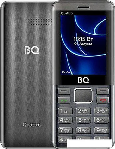 Кнопочный телефон BQ BQ-2453 Quattro (серый)