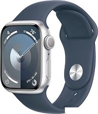 Умные часы Apple Watch Series 9 41 мм (алюминиевый корпус, серебристый/грозовой синий, спортивный силиконовый ремешок M/L) Умные часы Apple Watch Series 9 41 мм (алюминиевый корпус, серебристый/грозовой синий, спортивный силиконовый ремешок M/L)