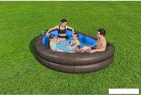 Надувной бассейн Bestway TruPrint Wicker 54426 (231х178х53)