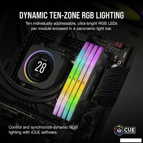 Оперативная память Corsair Vengeance RGB 2x16ГБ DDR5 6000 МГц CMH32GX5M2B6000C30