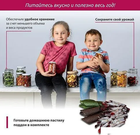 Сушилка для овощей и фруктов Мастерица EFD-0502VM (5 поддонов и 1 поддон для пастилы)