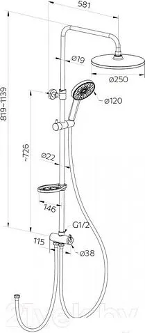 Душевая система  Milardo Ideal Spa ILSBL3FM76