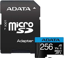 Карта памяти A-Data Premier AUSDX256GUICL10A1-RA1 microSDXC 256GB (с адаптером) Карта памяти A-Data Premier AUSDX256GUICL10A1-RA1 microSDXC 256GB (с адаптером)