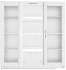 Тумба Mio Tesoro Сириус 2 двери со стеклом и 4 ящика 117x123 2.02.03.400.1 (белый) Тумба Mio Tesoro Сириус 2 двери со стеклом и 4 ящика 117x123 2.02.03.400.1 (белый)