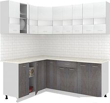 Готовая кухня Кортекс-мебель Корнелия Экстра 1.5x2.1м (белый/береза/королевский опал) Готовая кухня Кортекс-мебель Корнелия Экстра 1.5x2.1м (белый/береза/королевский опал)